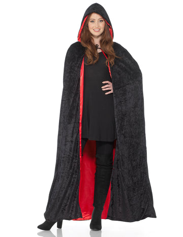 Dolgo reverzibilno črno in rdečo luksuzno rt za odrasle