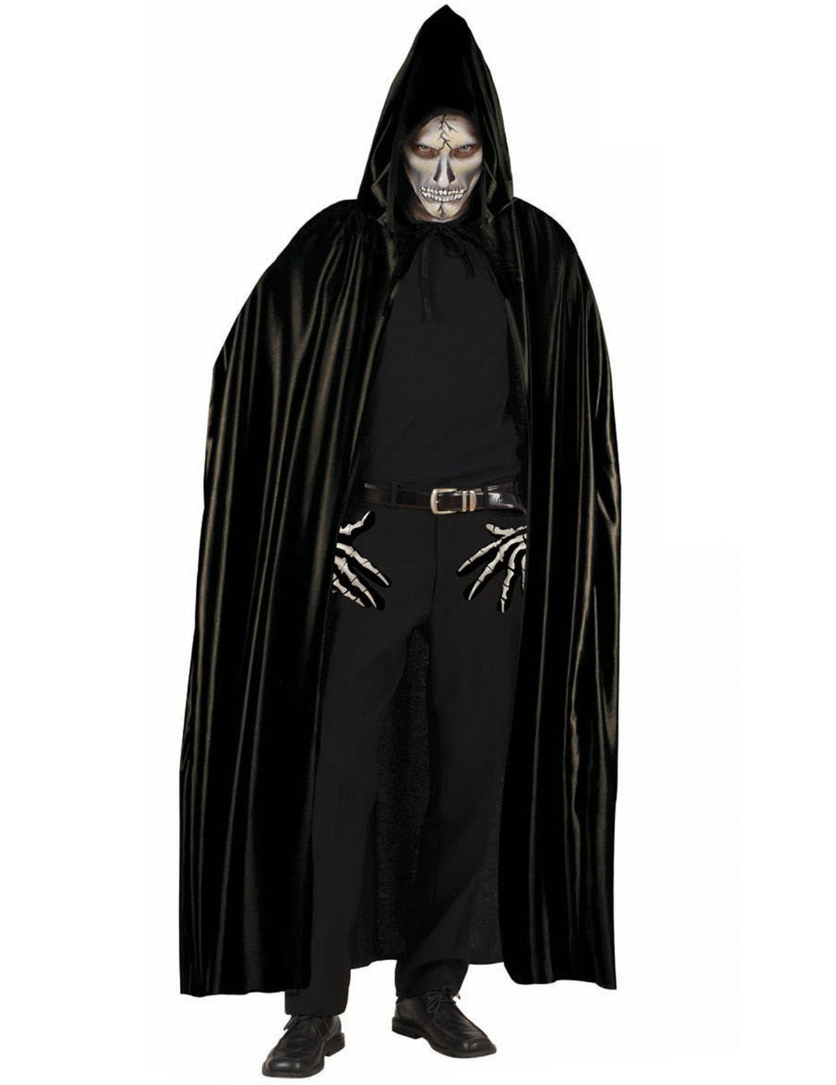 Cape avec capuche pour adulte noire