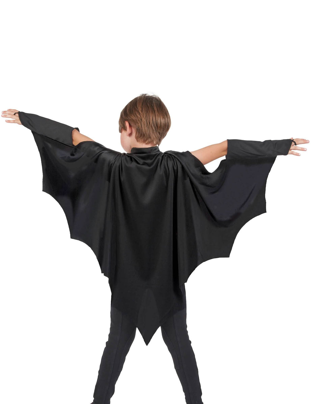 Pogled od zadaj na otroško vampirsko ogrinjalo netopirja