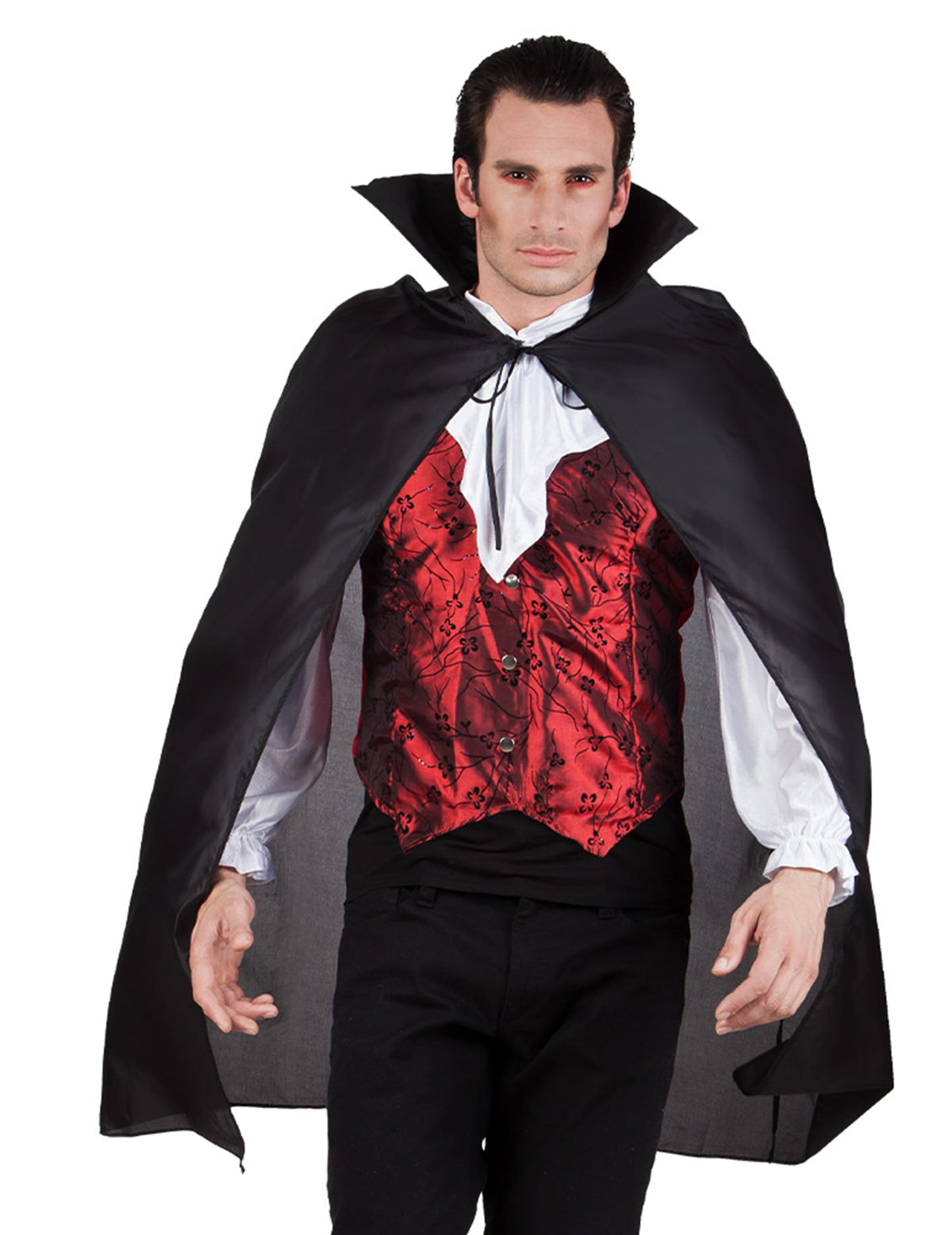 Cape vampire pour adulte noire avec col montant