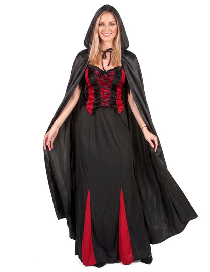 Halloween odrasli črni vampirski ogrinja