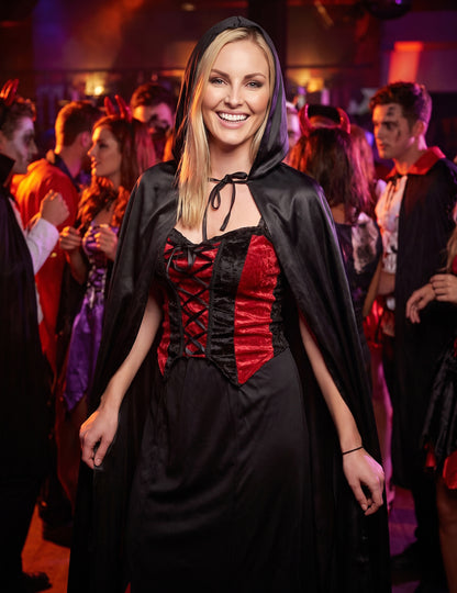 Halloween odrasli črni vampirski ogrinja
