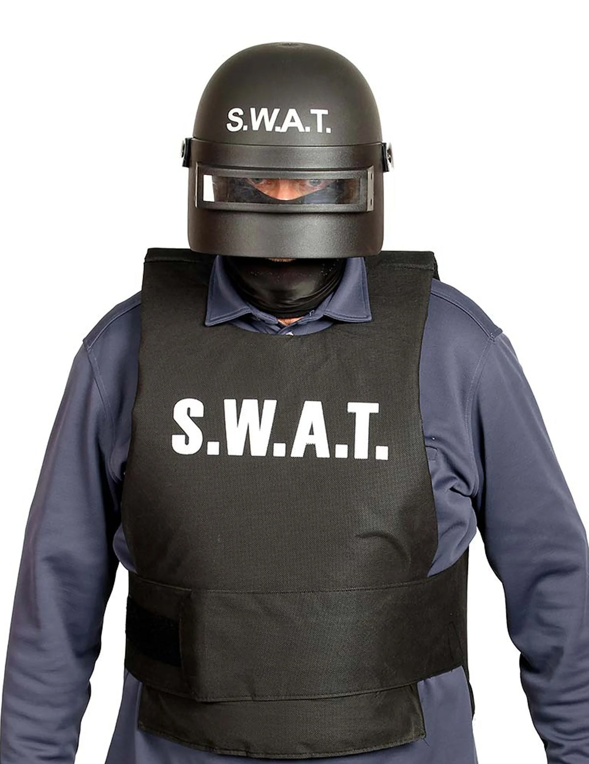Casque anti émeutes SWAT pour adulte noir avec visière