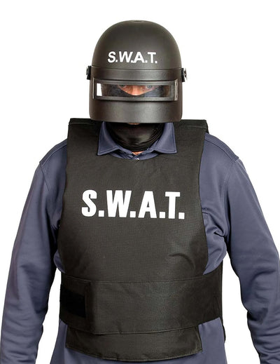 Casque anti émeutes SWAT pour adulte noir avec visière