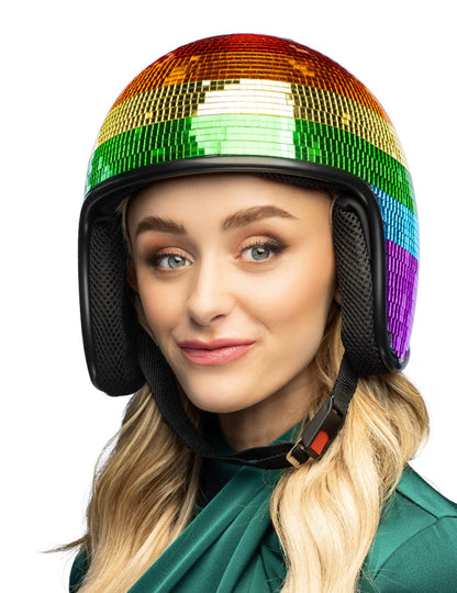 Mavrična disko krogla čelada za odrasle 