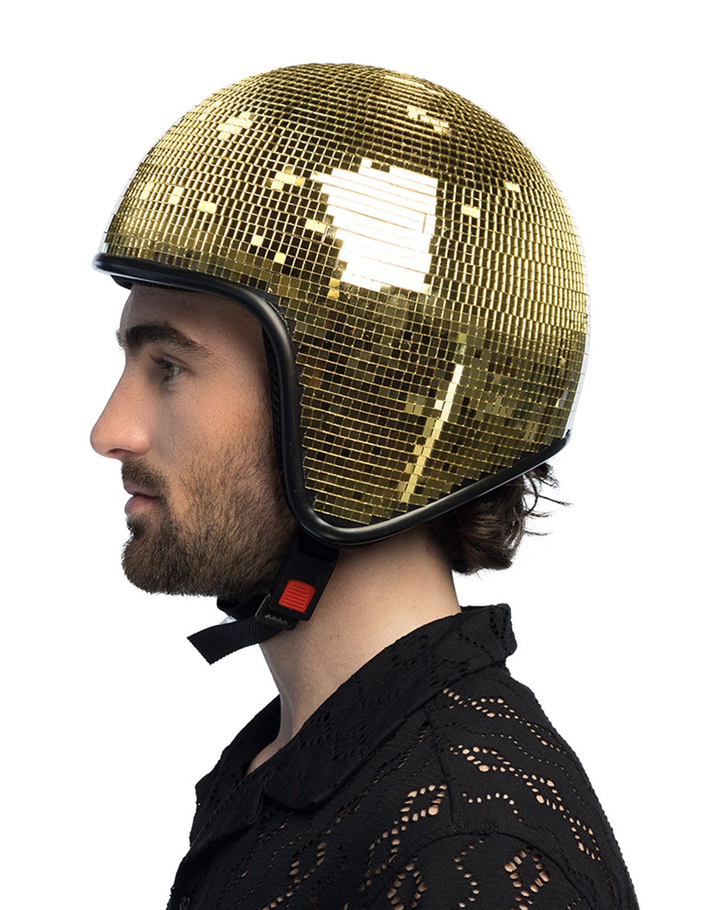 čelada za odrasle z zlato disko kroglo