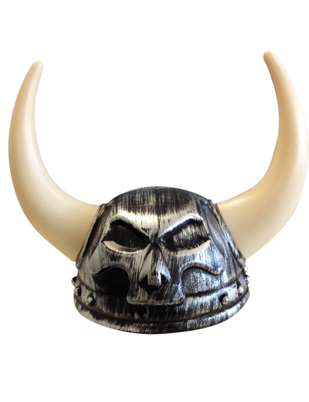 Casque de guerrier gaulois pour adulte gris à cornes blanches