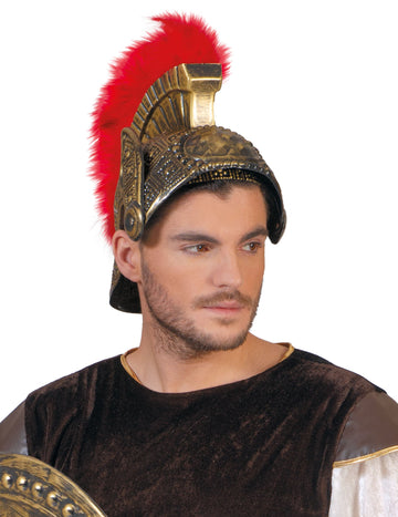 Rimska čelada z rdečim perjem