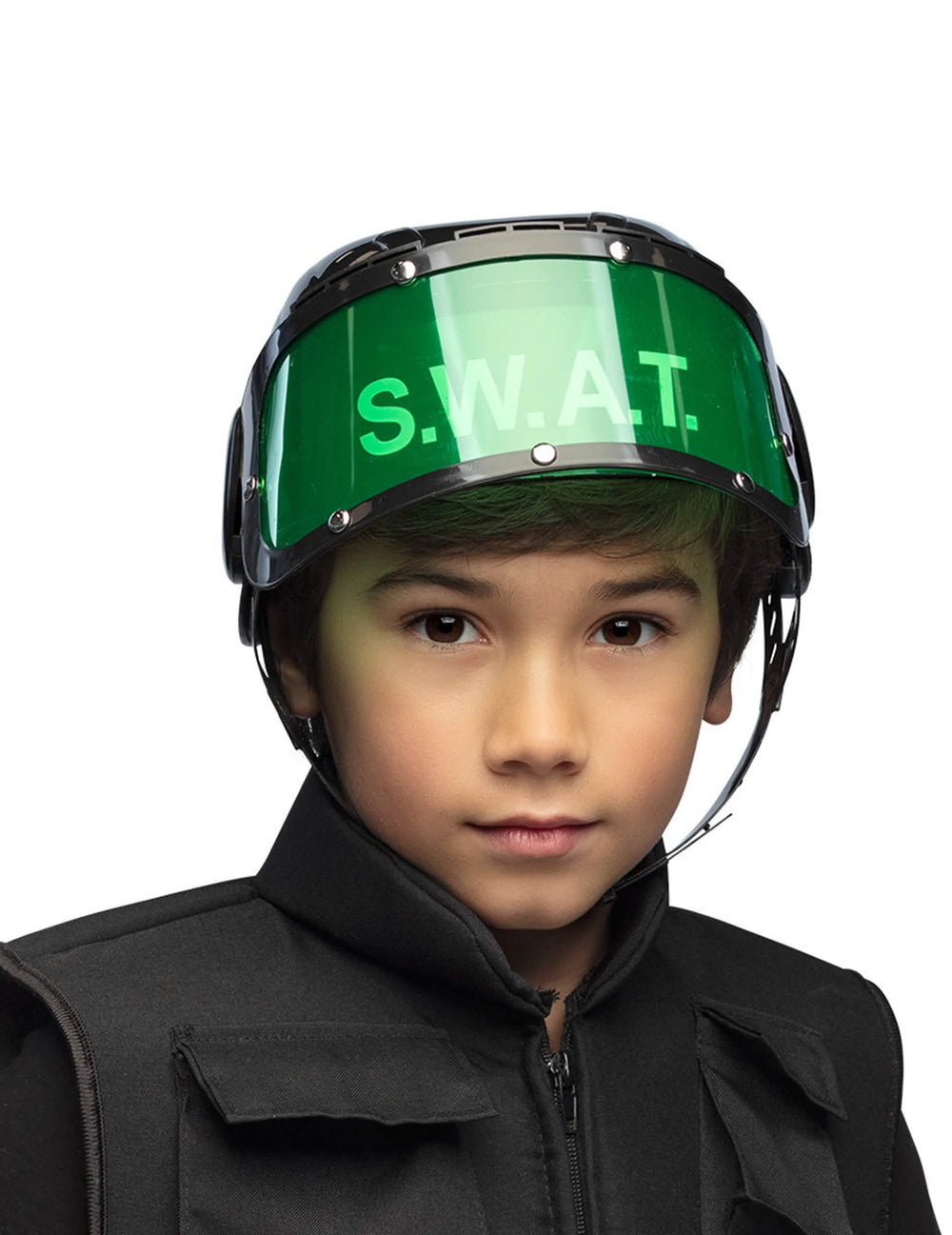 Velik posnetek vizirja otroške čelade SWAT