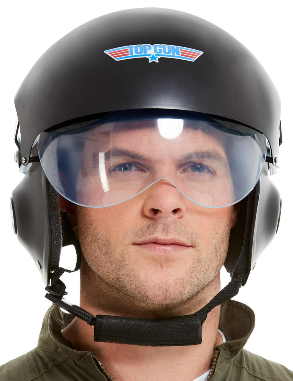 Deluxe čelada Top Gun™ za odrasli črna z vizirjem