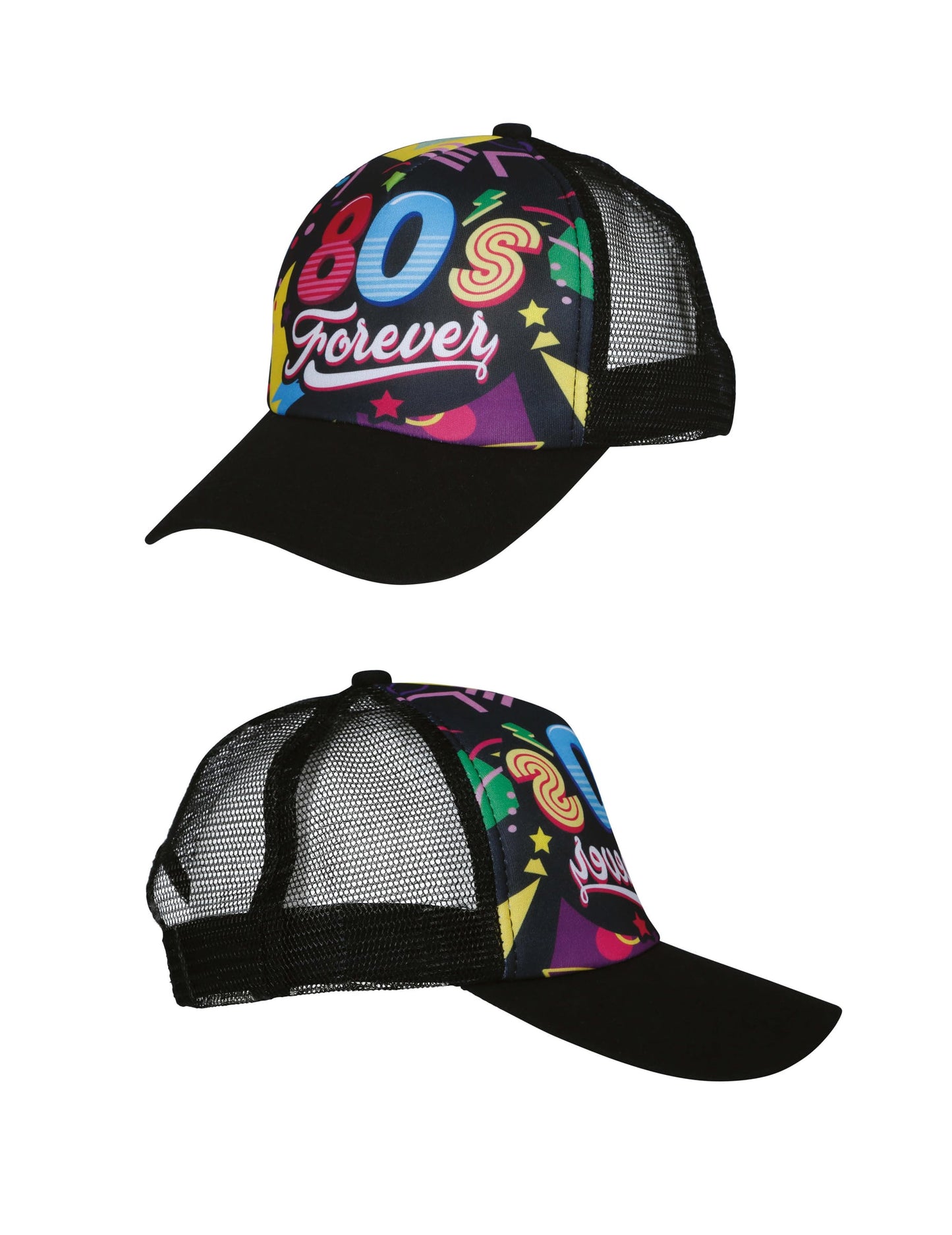 Vues de face et de dos de la casquette 80's forever