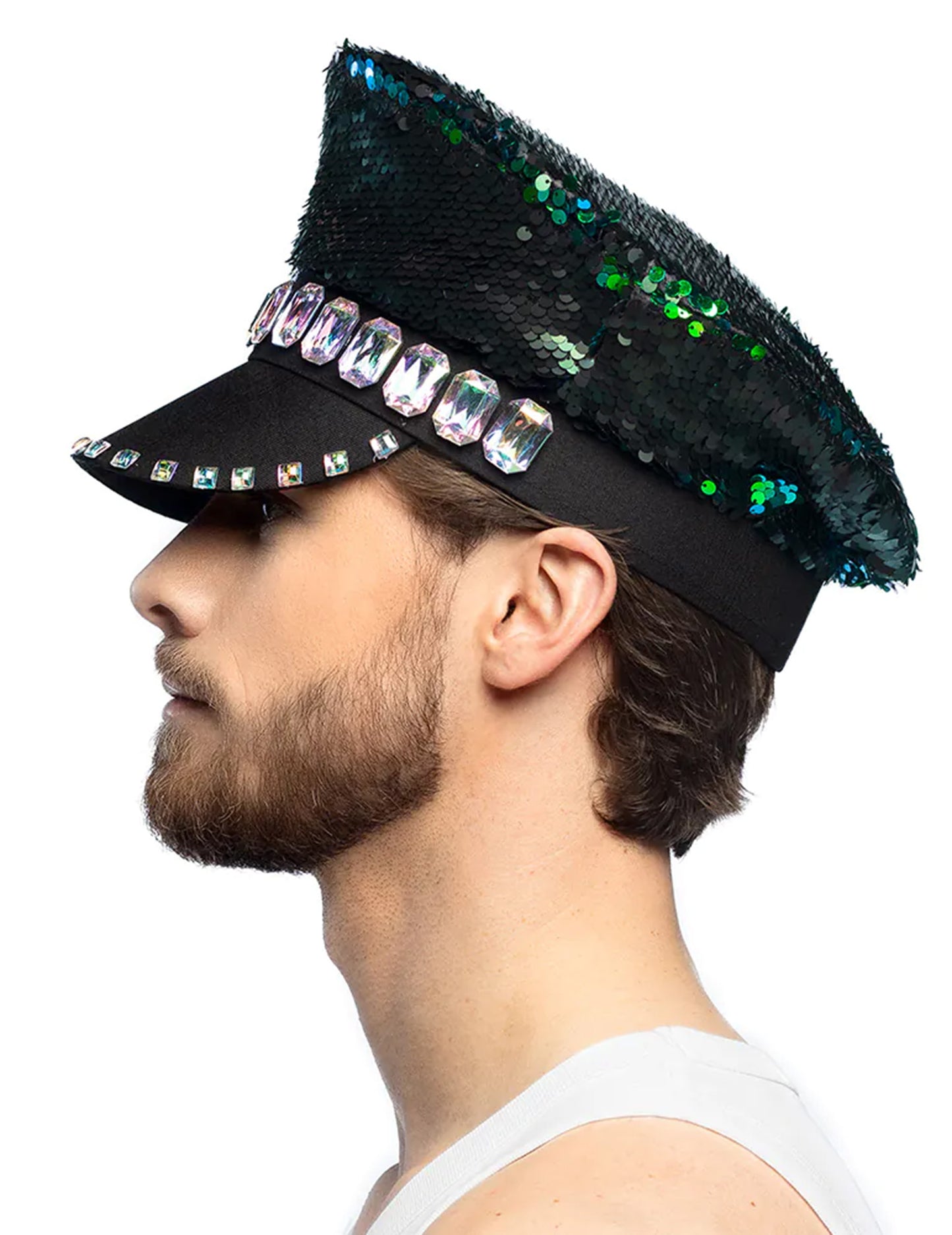 Modrikaste odrasle modre in zelene reverzibilne kape za sekvence