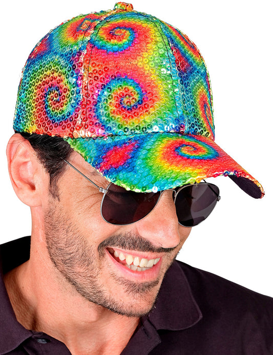 Casquette à sequins tie and dye pour adulte multicolore