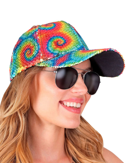 Casquette à sequins tie and dye adulte