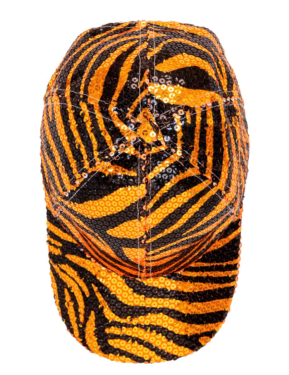 Casquette à sequins tigrée adulte