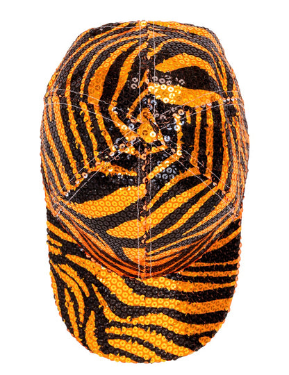 Casquette à sequins tigrée adulte