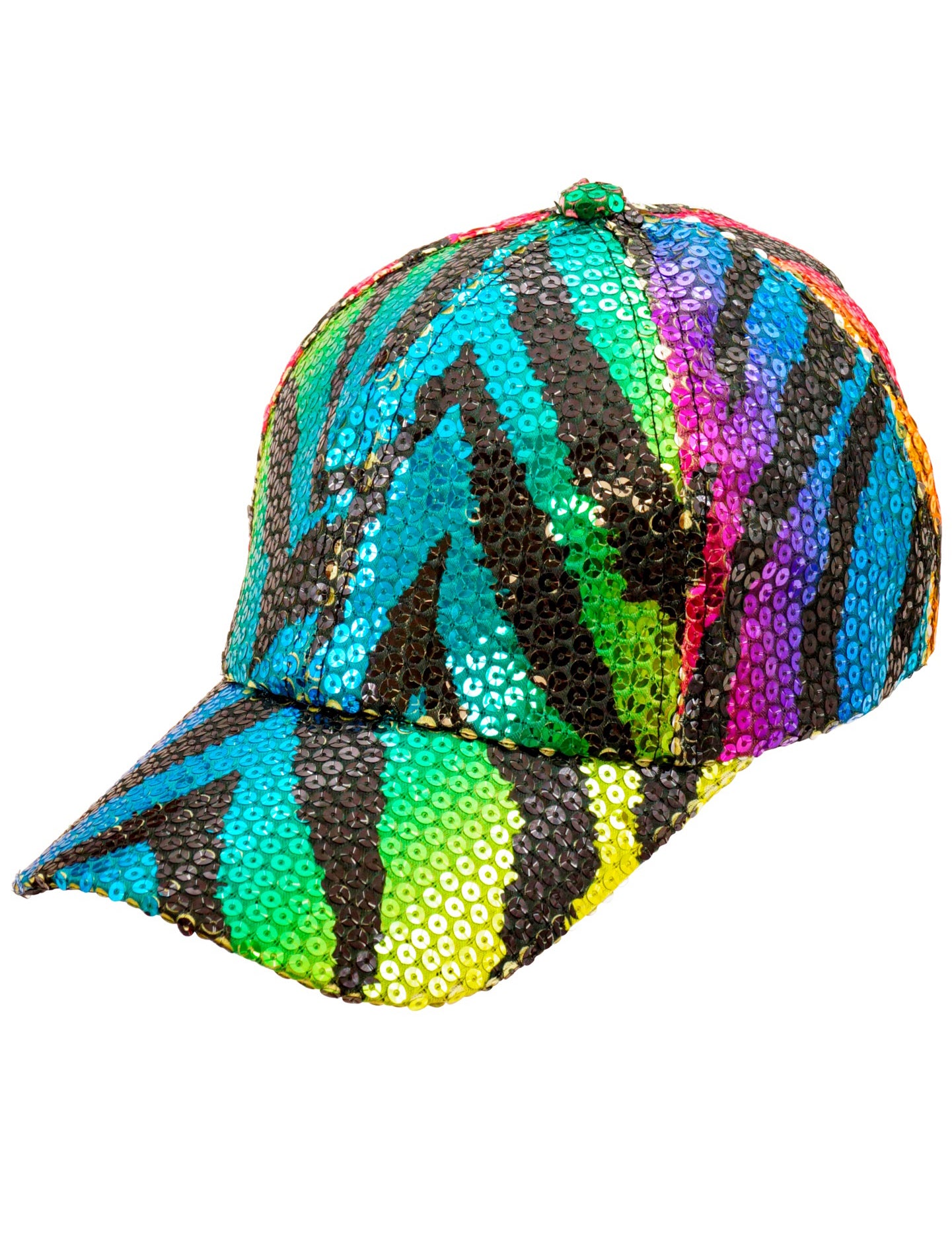 Casquette à sequins tigrée multicolore adulte