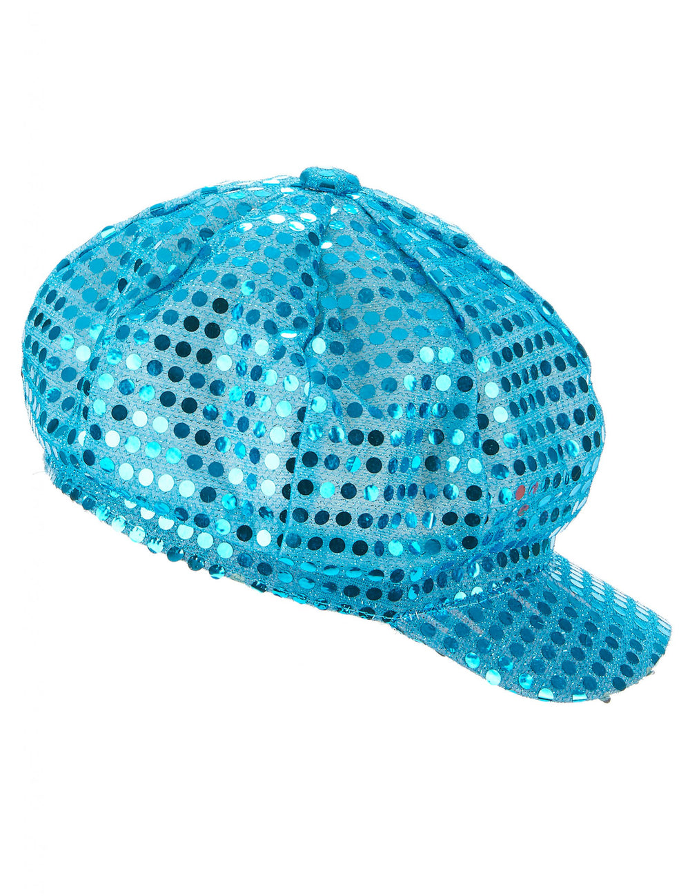 Casquette disco pour adulte turquoise à sequins