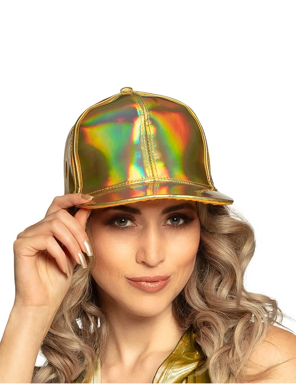 odrasli iridescentna zlata sijoča kapa zlate barve