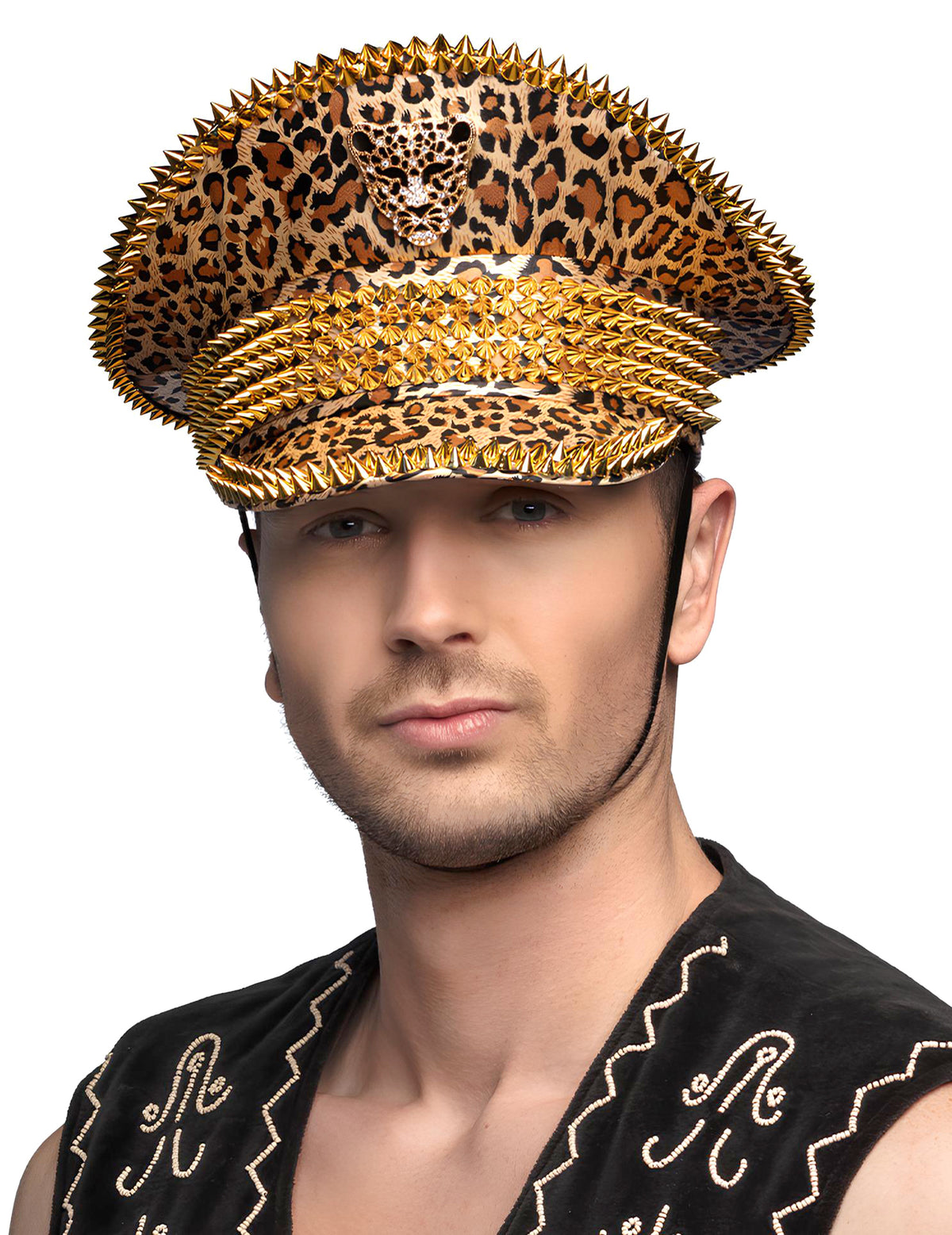 Vue de face de la Casquette Léopard