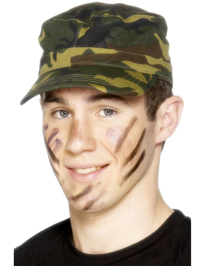 Casquette militaire pour adulte camouflage vert et marron