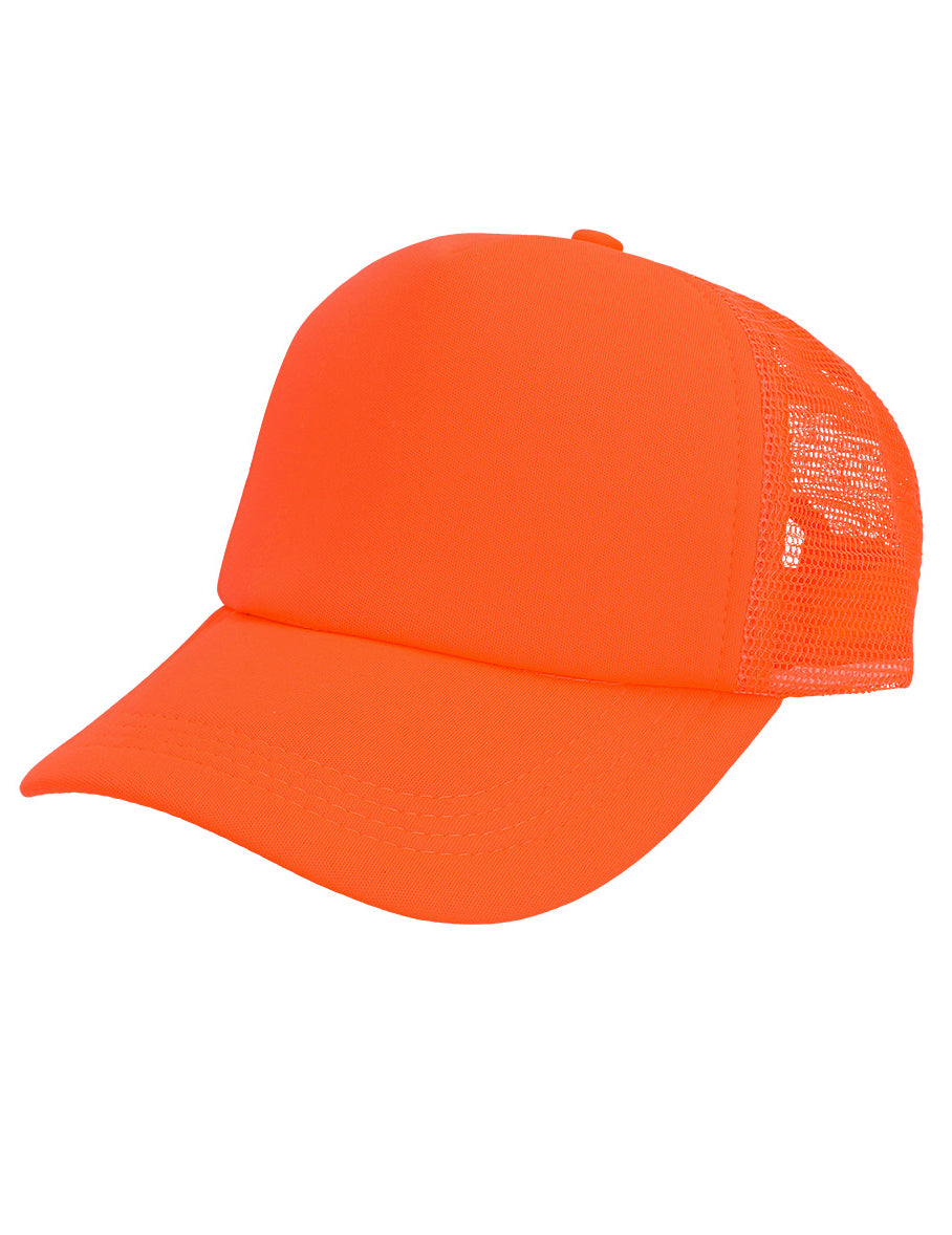 Casquette orange fluo pour adulte avec filet à l'arrière