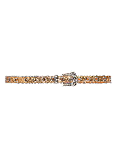 Ceinture à paillettes dorées avec boucle strass adulte