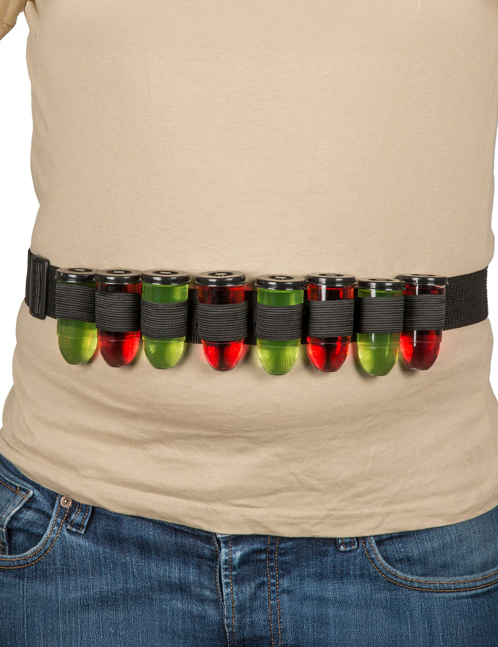 Vue portée à la taille de la ceinture à shooters pour adulte