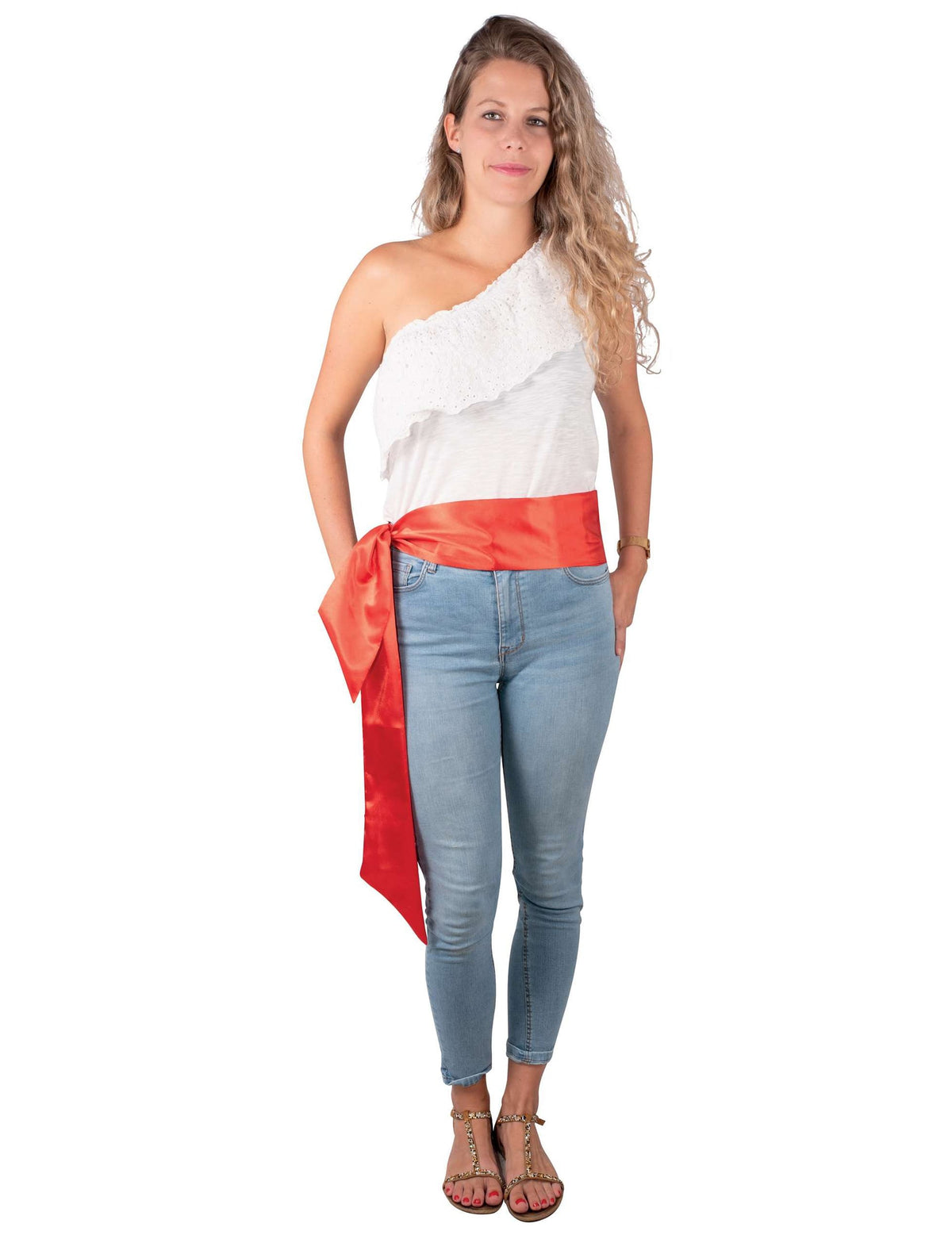 Ceinture en satin féria pour adulte rouge