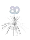Centre de table 80 ans pour anniversaire argenté scintillant