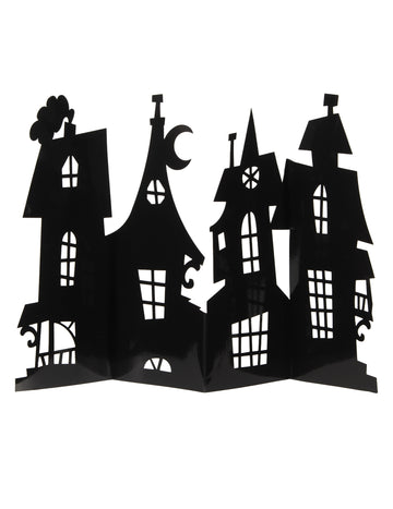 Črna osrednja dekoracija strašljive vile 60 x 38 cm karton