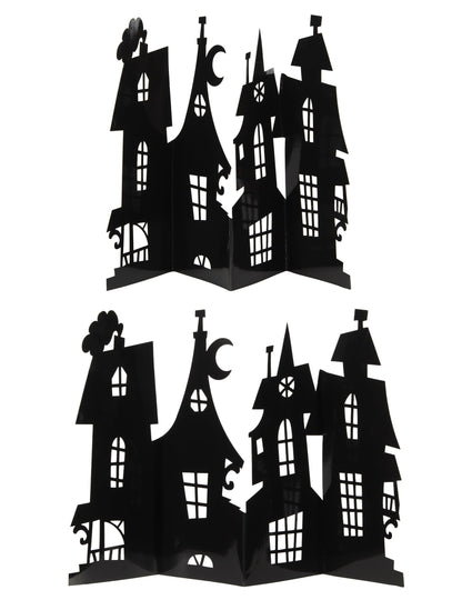 Črna osrednja dekoracija strašljive vile 60 x 38 cm karton