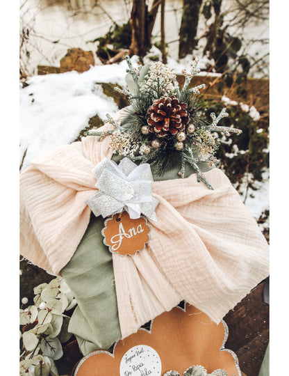 Namizni okras narava bleščice šampanjec 19,5 cm 