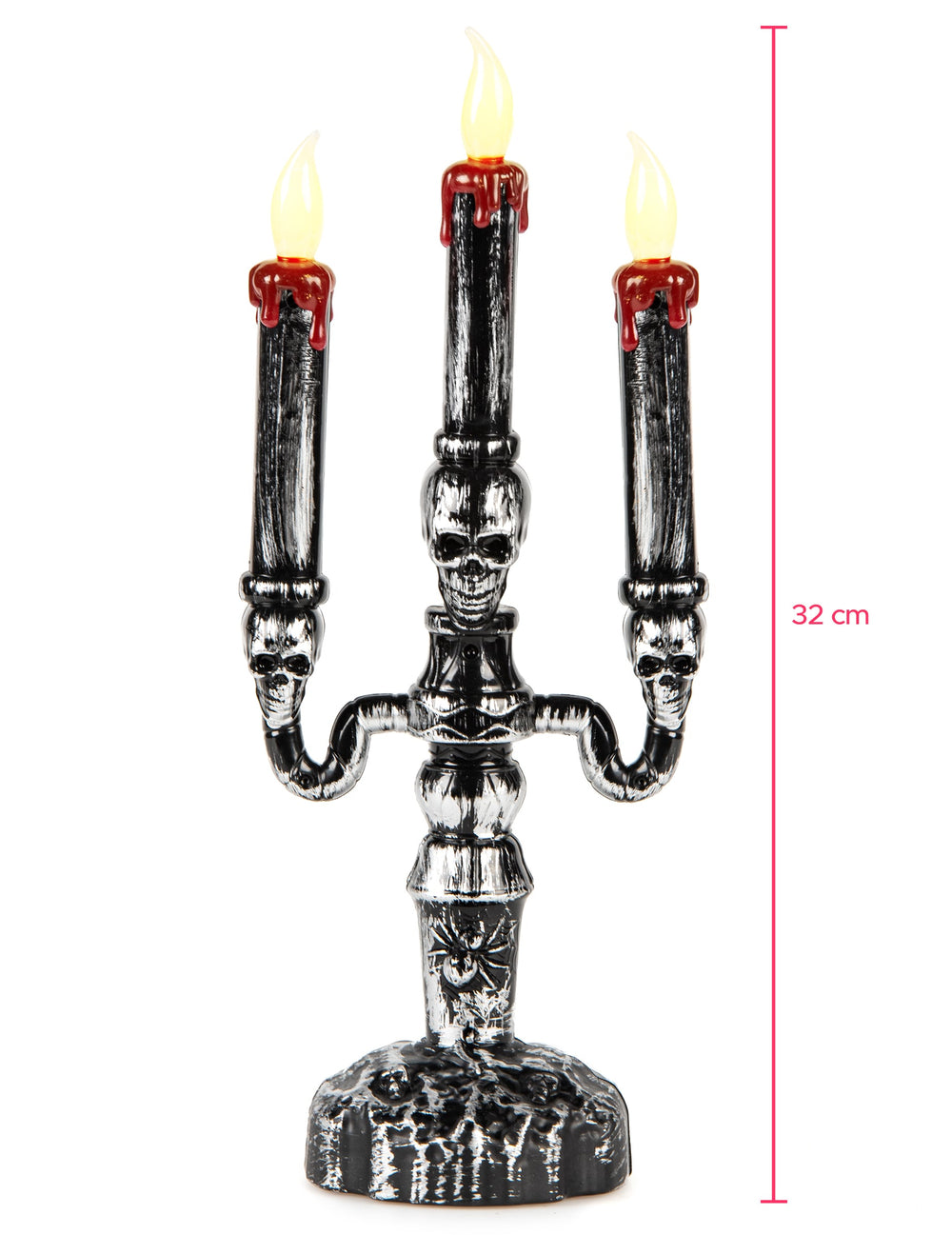 Dimensions et hauteur du chandelier à 3 branches LED Halloween
