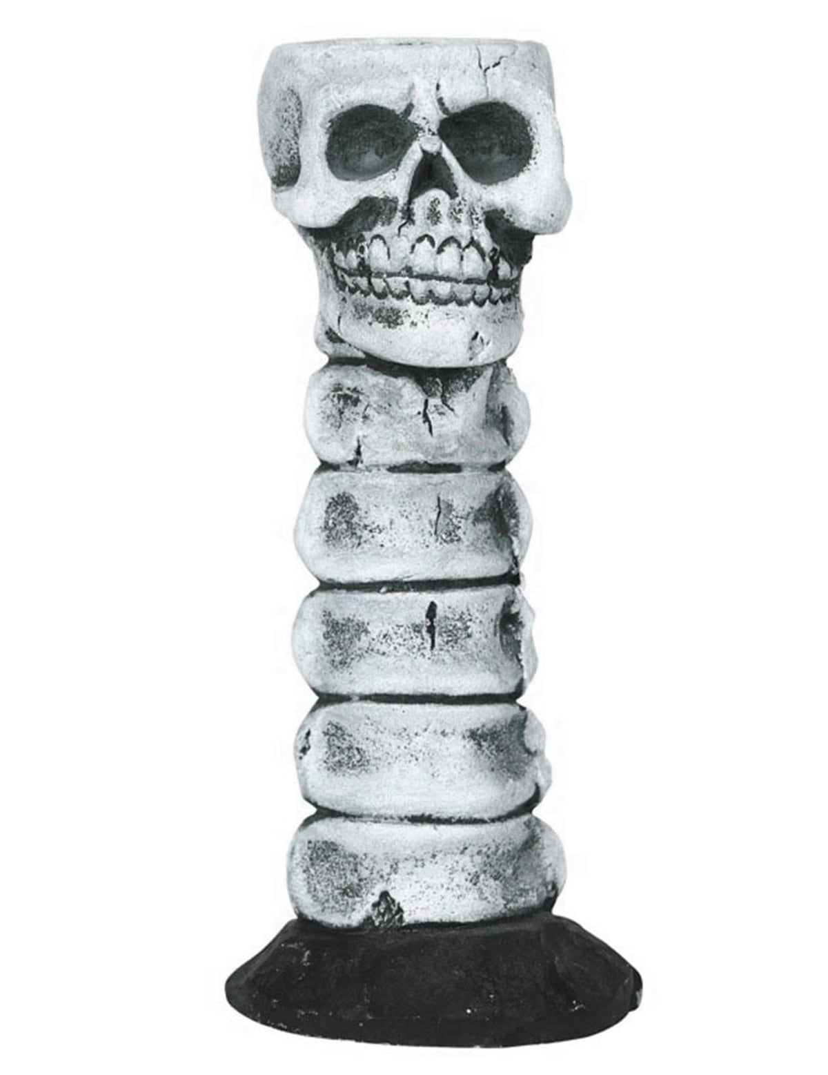 Chandelier tête de mort pour décoration Halloween blanc et gris aspect os