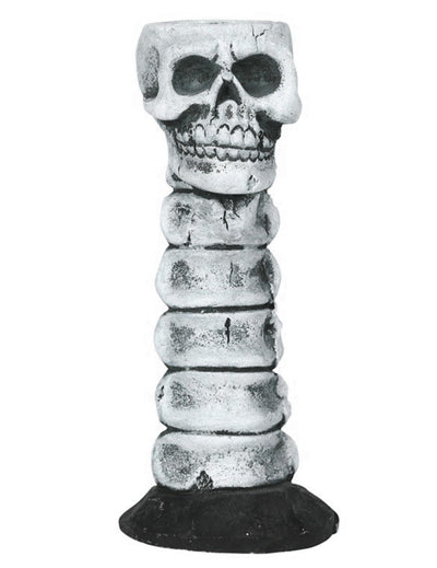 Chandelier tête de mort pour décoration Halloween blanc et gris aspect os