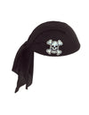 Chapeau bandana de pirate pour adulte noir avec tête de mort
