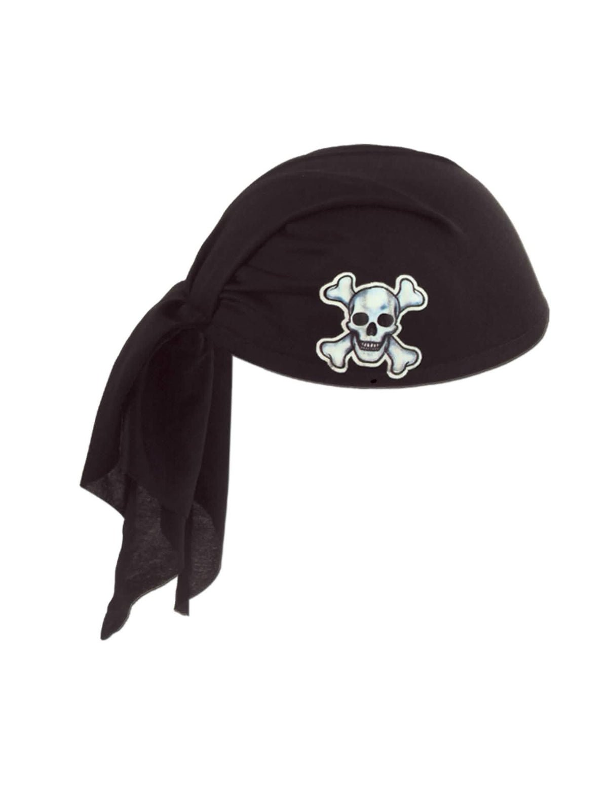 Piratski bandana klobuk za odrasle, črna s človeško lobanjo