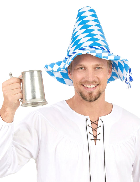 Chapeau Bavarois bleu et blanc adulte