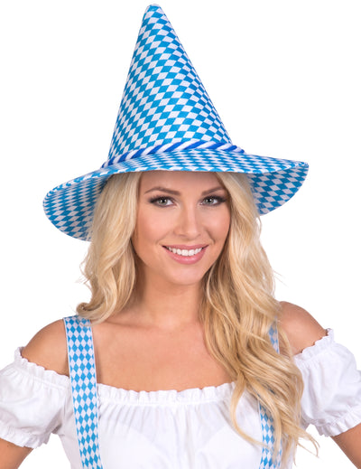 Bavarski bavarski in beli klobuk za odrasle