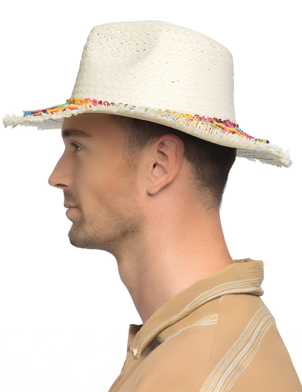Vue de profil du chapeau bohème pour adulte