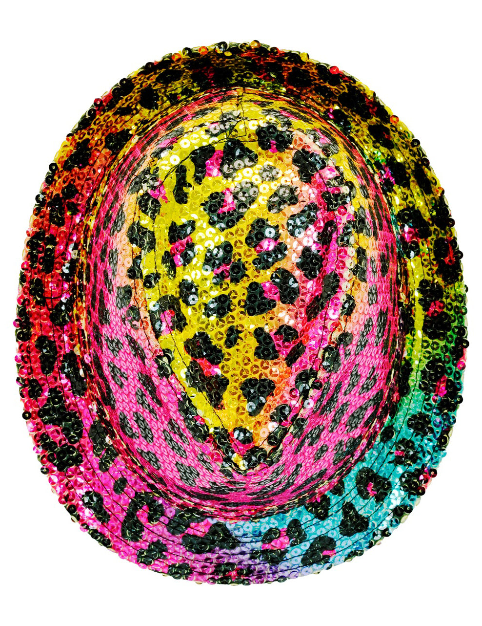 Chapeau borsalino à sequins léopard multicolore adulte