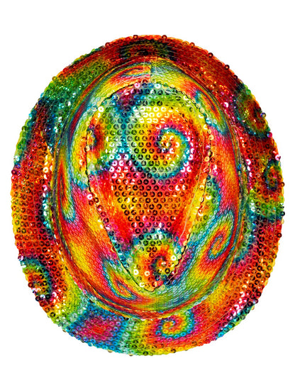Chapeau borsalino à sequins tie and dye adulte