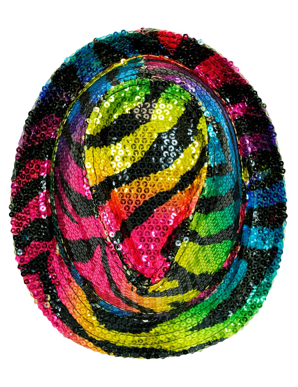 Chapeau borsalino à sequins tigré multicolore adulte