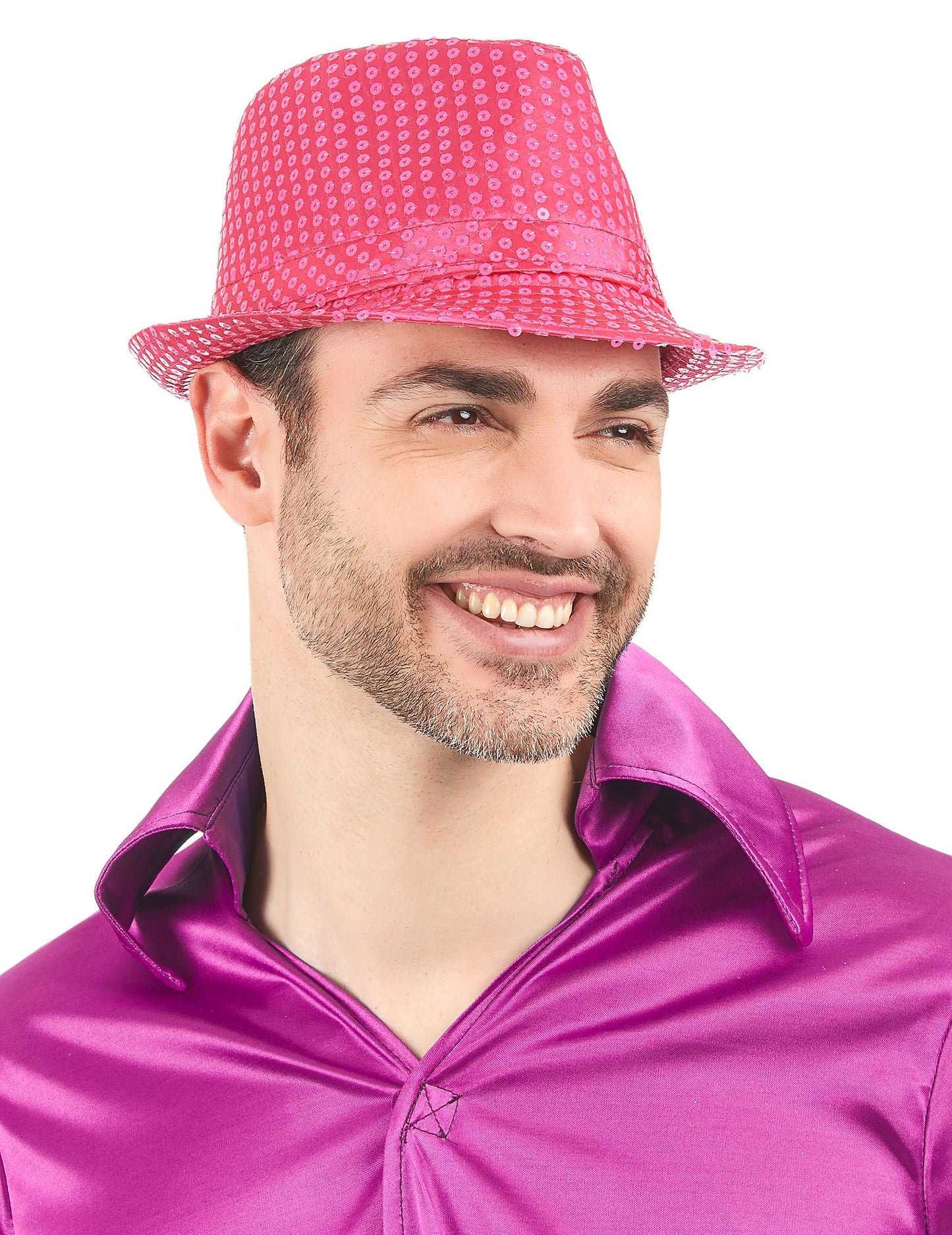 Borsalino klobuk s fluorescentnimi roza pajkicami