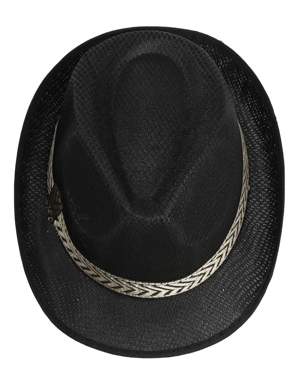 Pogled od zgoraj na odrasli borsalino trilby klobuk
