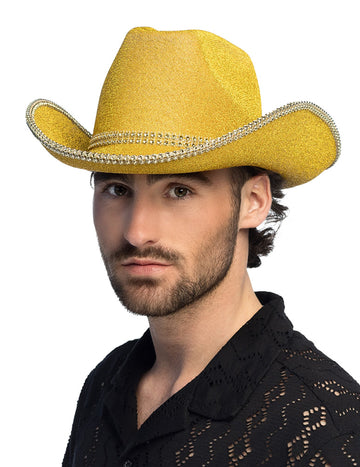 kavbojski klobuk z zlatimi bleščicami za odrasle