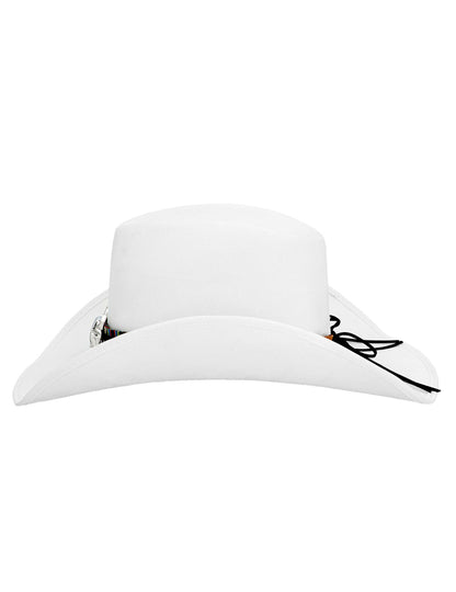 Bel kavbojski klobuk za odrasle z bizonsko glavo