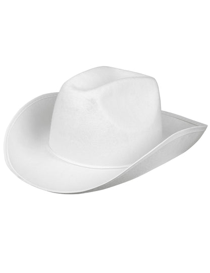 Chapeau cowboy blanc adulte avec cordelette