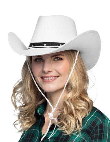 Beli in črni odrasli kavbojski klobuk